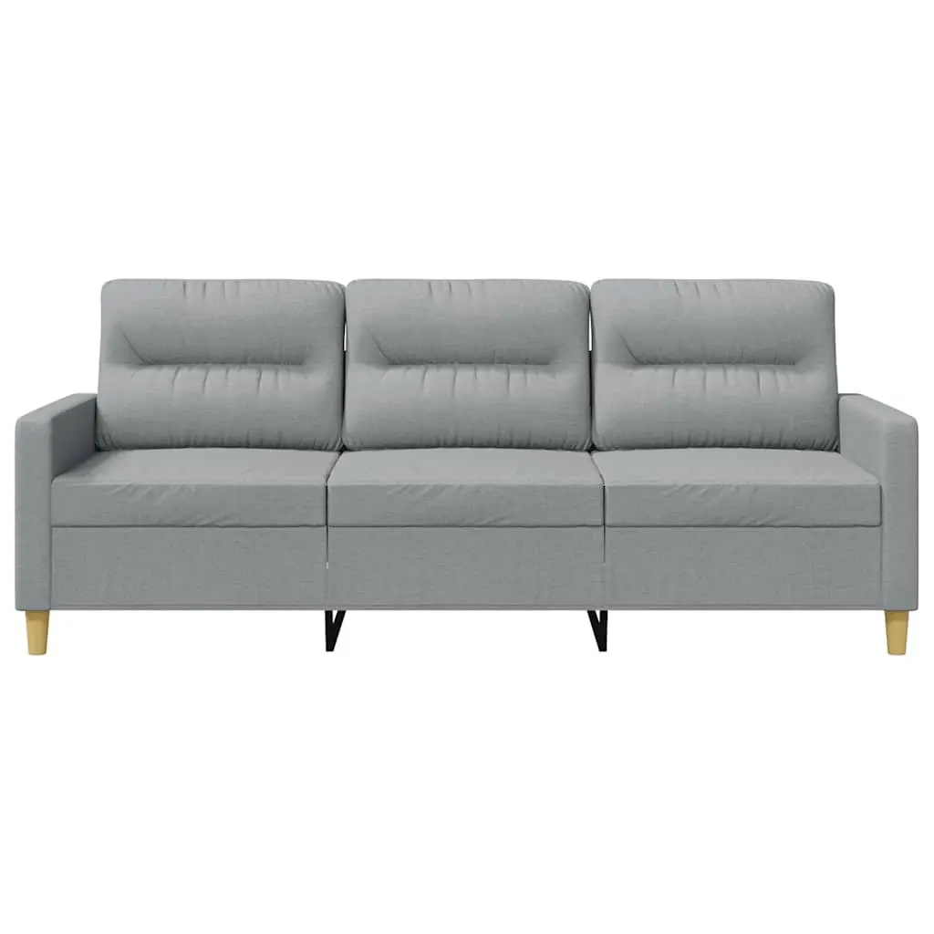3-Seater Sofa Grey Fabric Living Room Couch Modern Design Comfortable Lounge