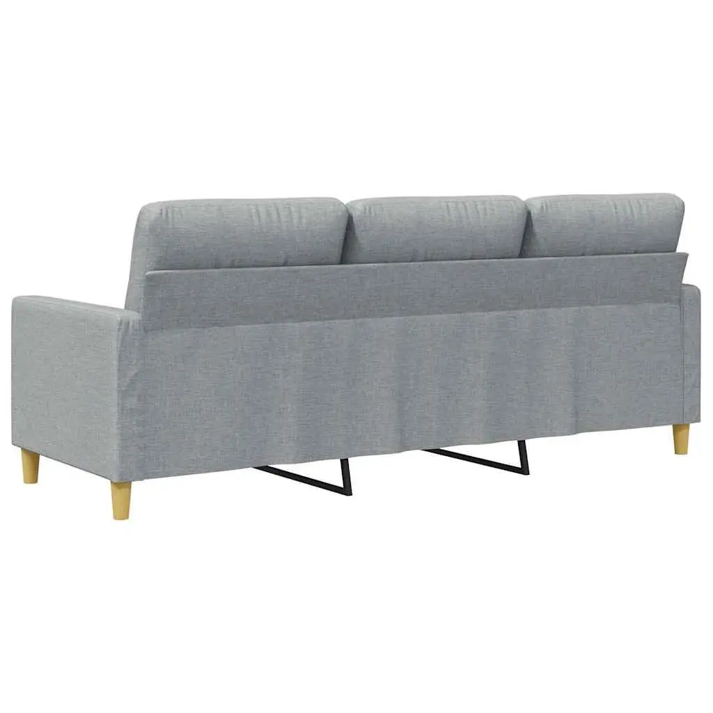 3-Seater Sofa Grey Fabric Living Room Couch Modern Design Comfortable Lounge