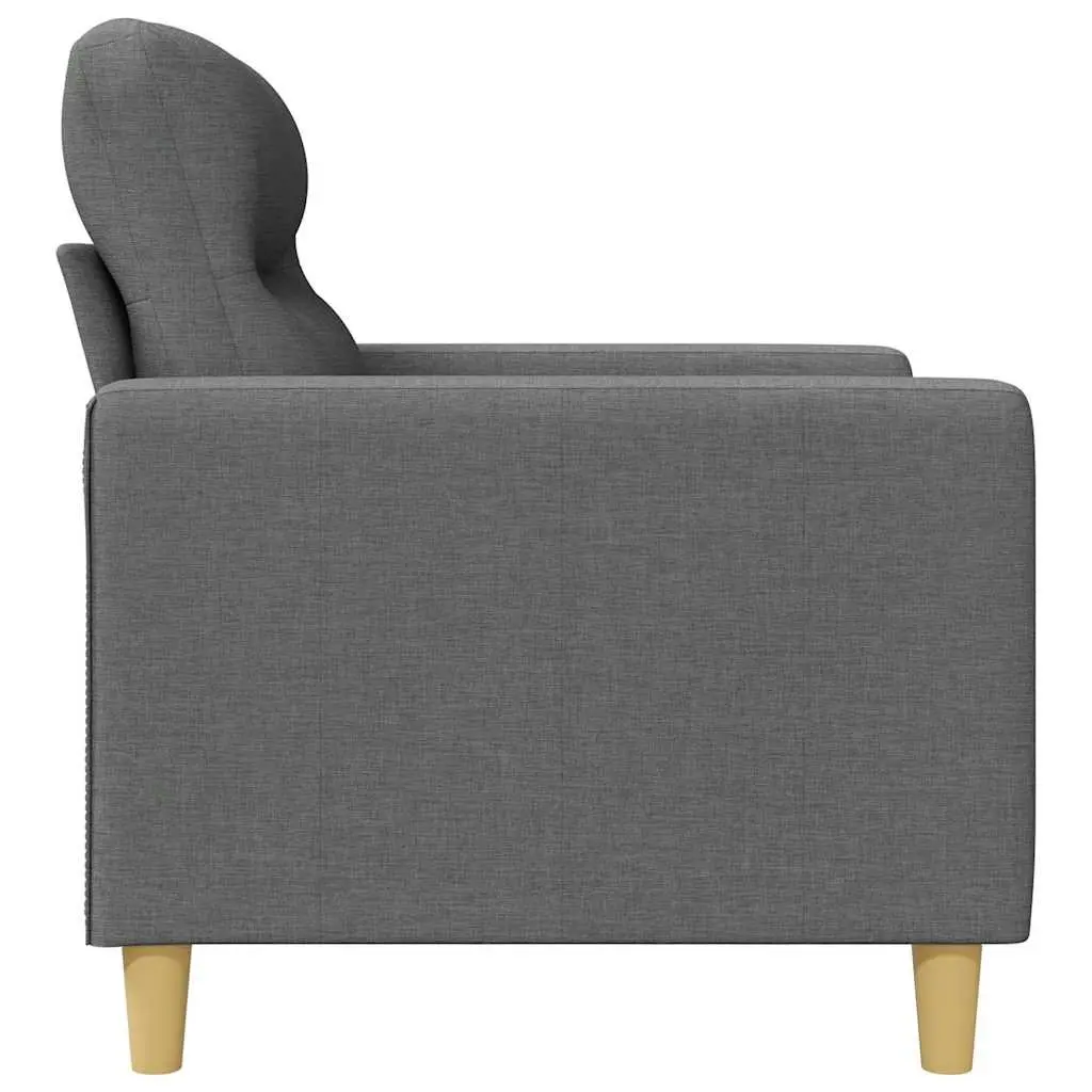 3-Seater Sofa Grey Fabric Modern 180cm