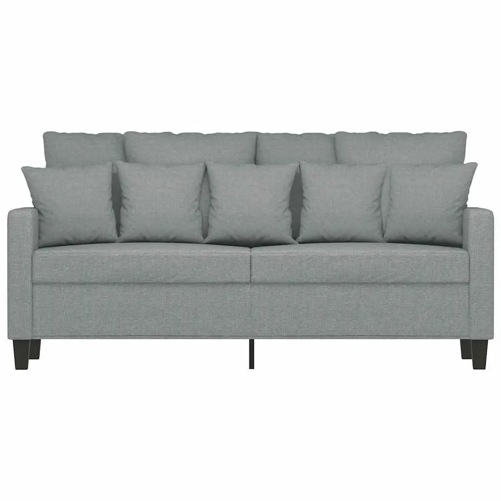 2-Seater Sofa Grey Fabric 140cm Living Room Couch Comfortable Armrest Backrest