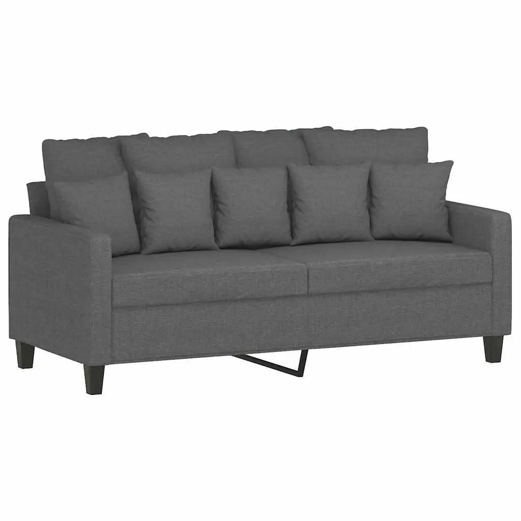 2-Seater Sofa Grey Modern Fabric 140cm