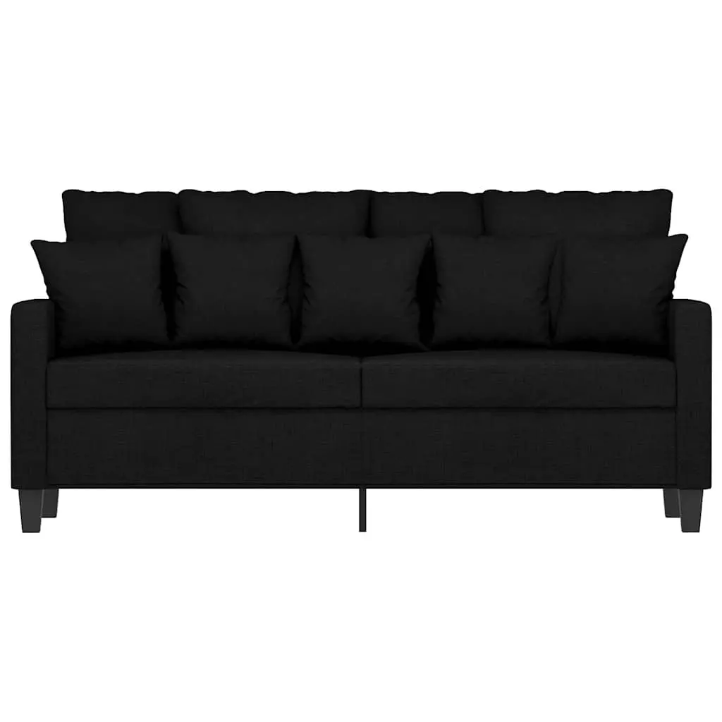 Fabric Black 2-Seater Sofa 140cm Living Room Couch