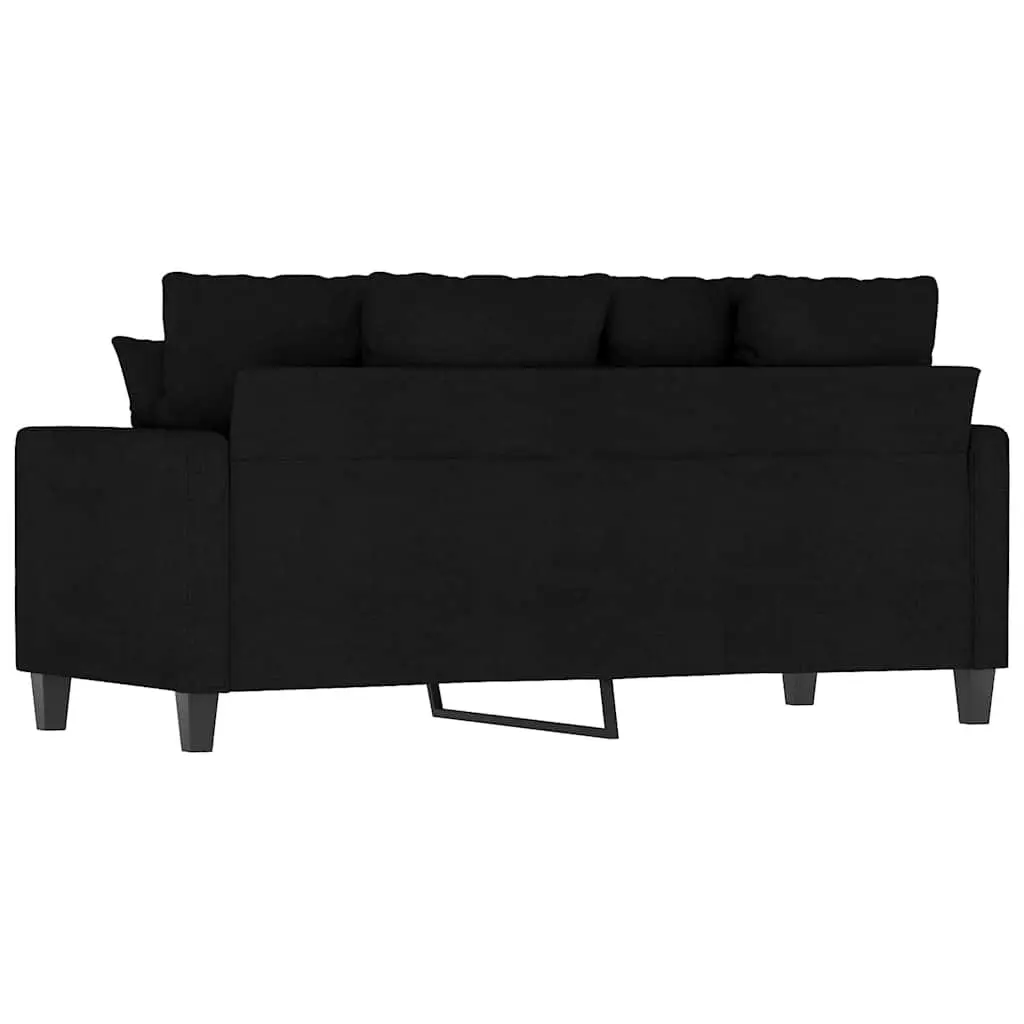 Fabric Black 2-Seater Sofa 140cm Living Room Couch