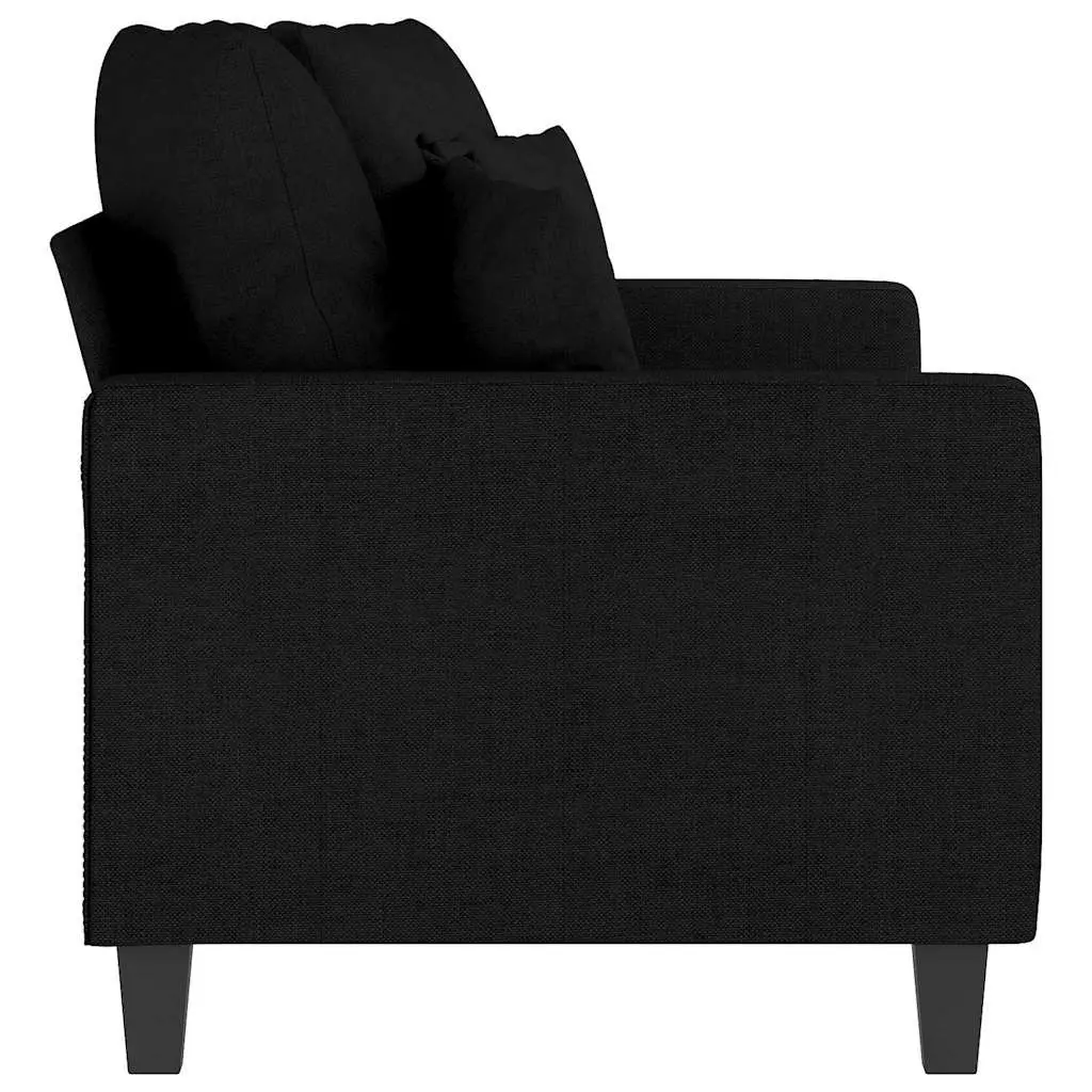 Fabric Black 2-Seater Sofa 140cm Living Room Couch