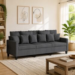 Your New Favorite Place: 3-Seater Dark Grey Sofa