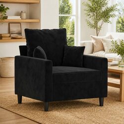 Your New Favorite Black Velvet Sofa Chair 60cm Awaits