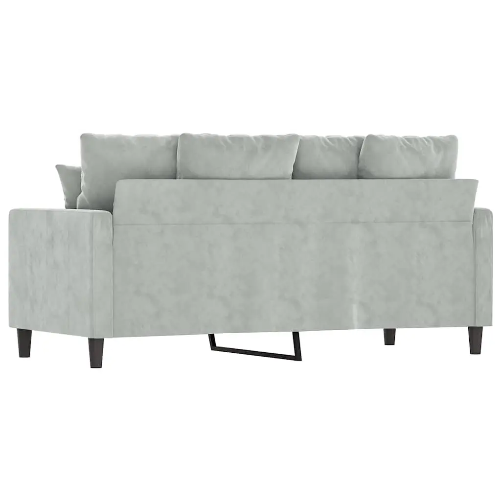 2-Seater Sofa Grey Velvet 140cm Modern Couch