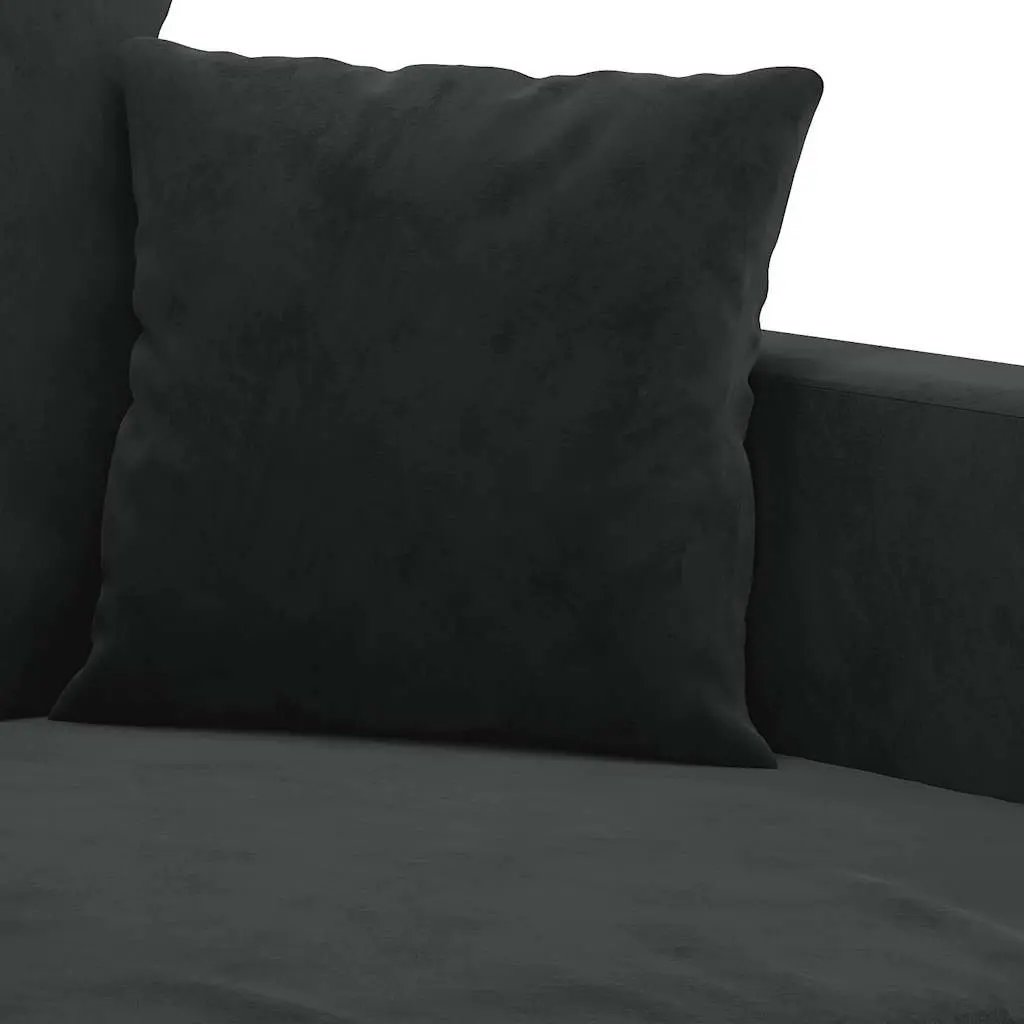2-Seater Sofa Black 140cm Modern Living Room Couch Velvet Upholstered Furniture