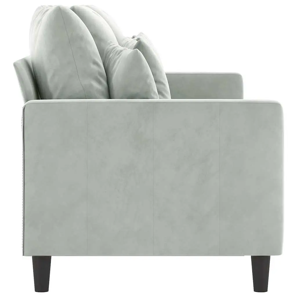 3-Seater Sofa Grey Velvet 180cm Modern Living Room Couch Comfortable Padded