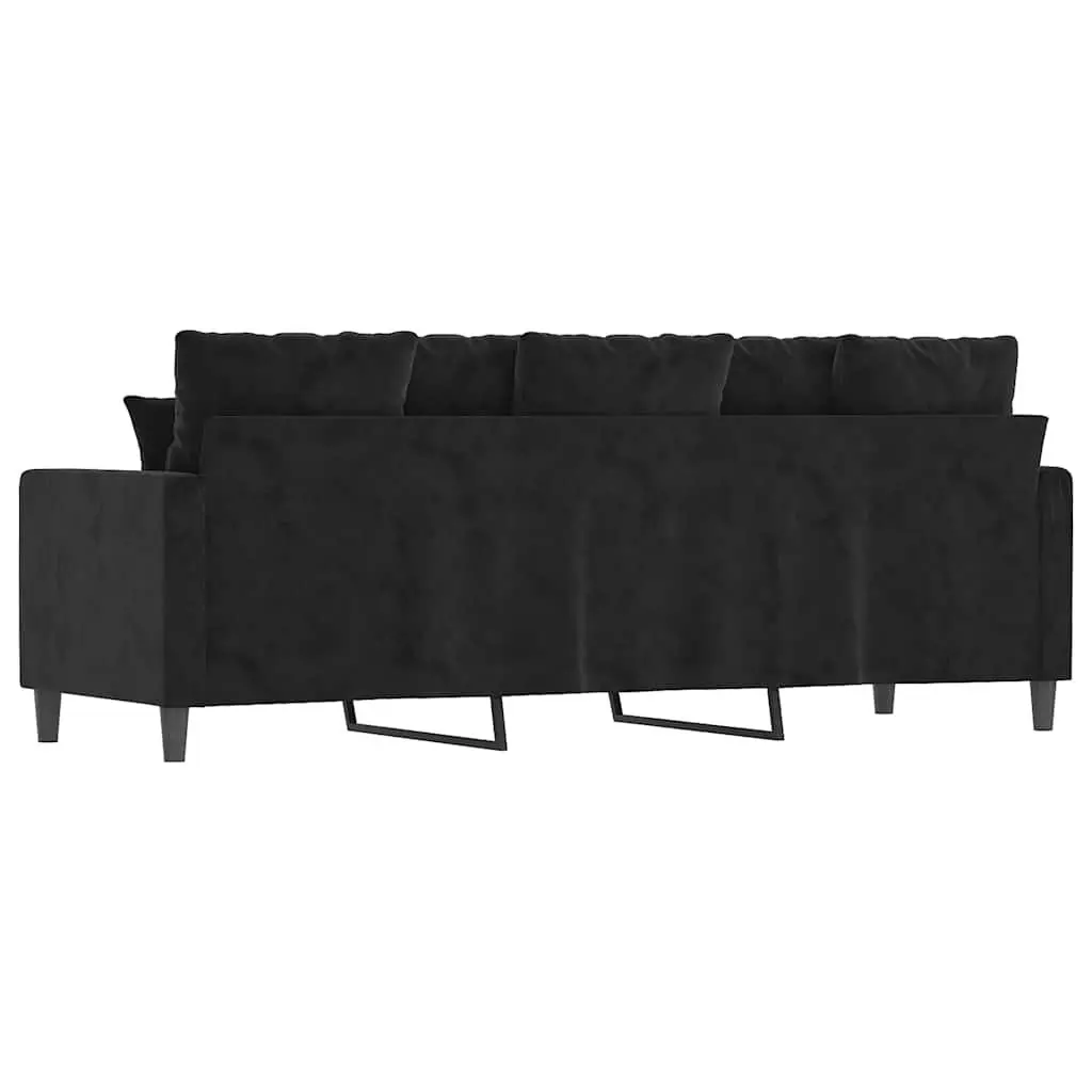 3-Seater Sofa in Black Velvet