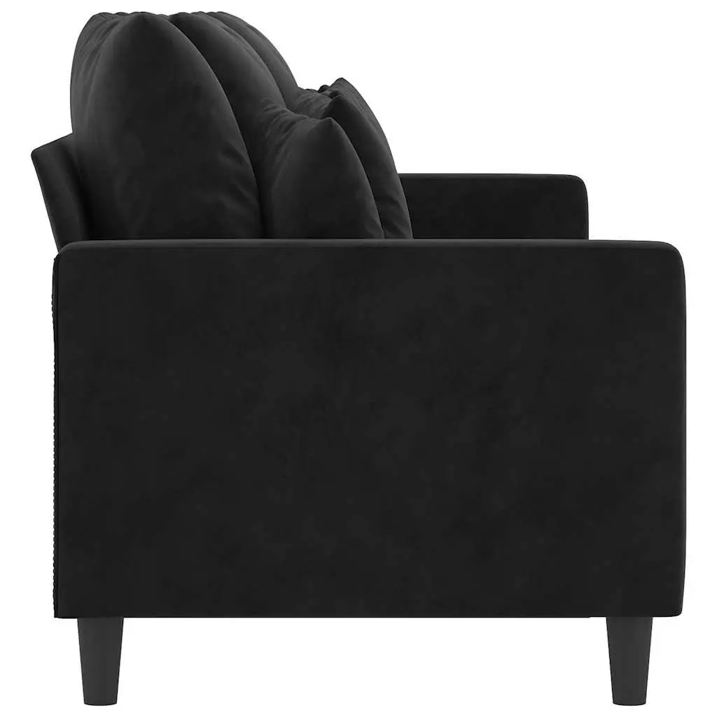 3-Seater Sofa in Black Velvet