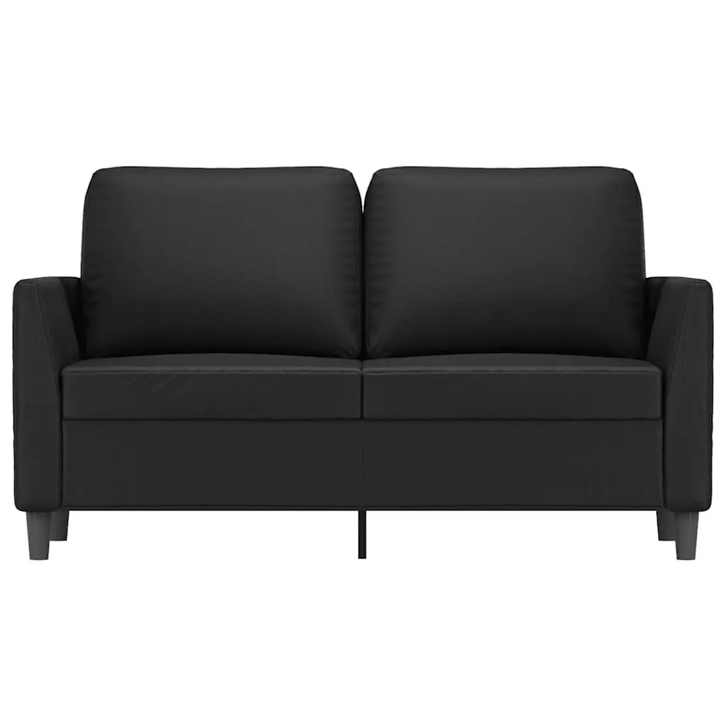 2-Seater Sofa Black Faux Leather 120cm Modern Living Room Couch