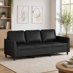 Your Cozy Black 3-Seater Sofa Awaits