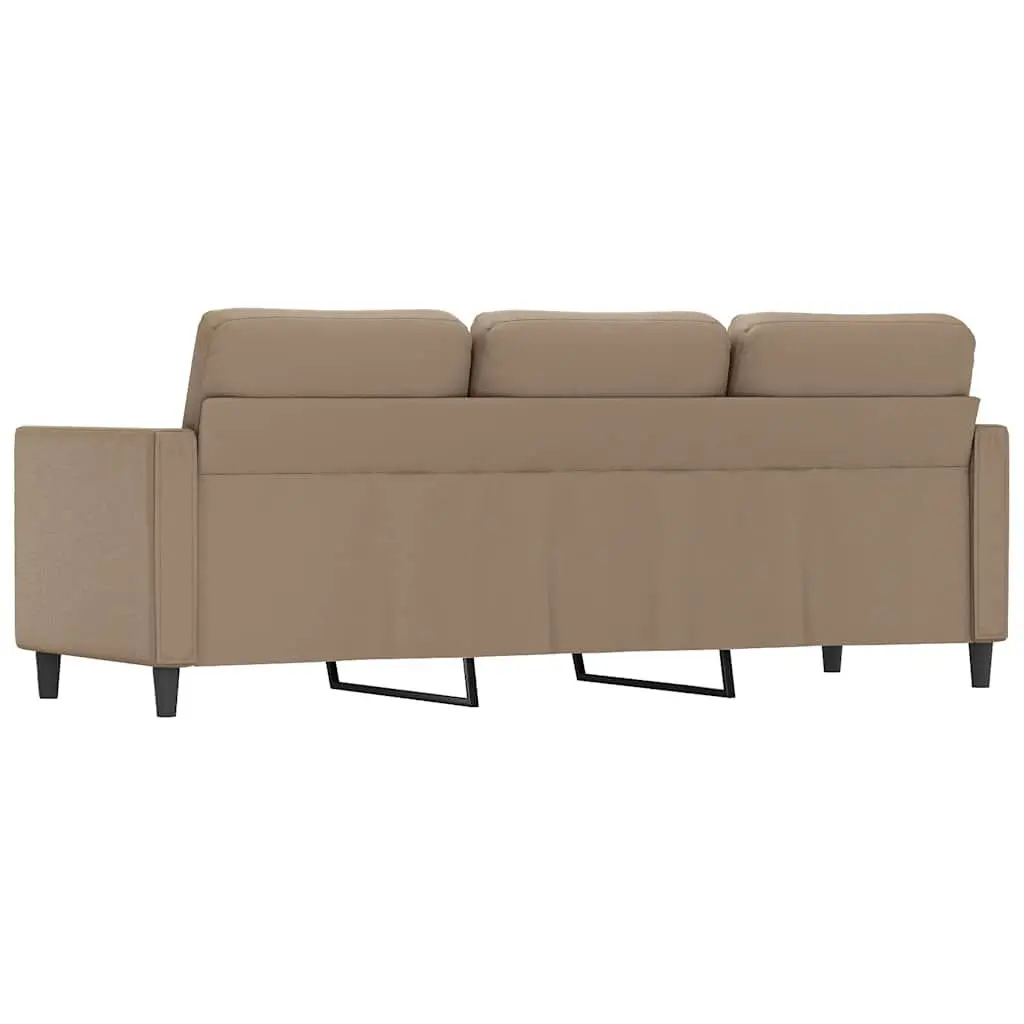 3-Seater Sofa Cappuccino Faux Leather 180cm Living Room Couch