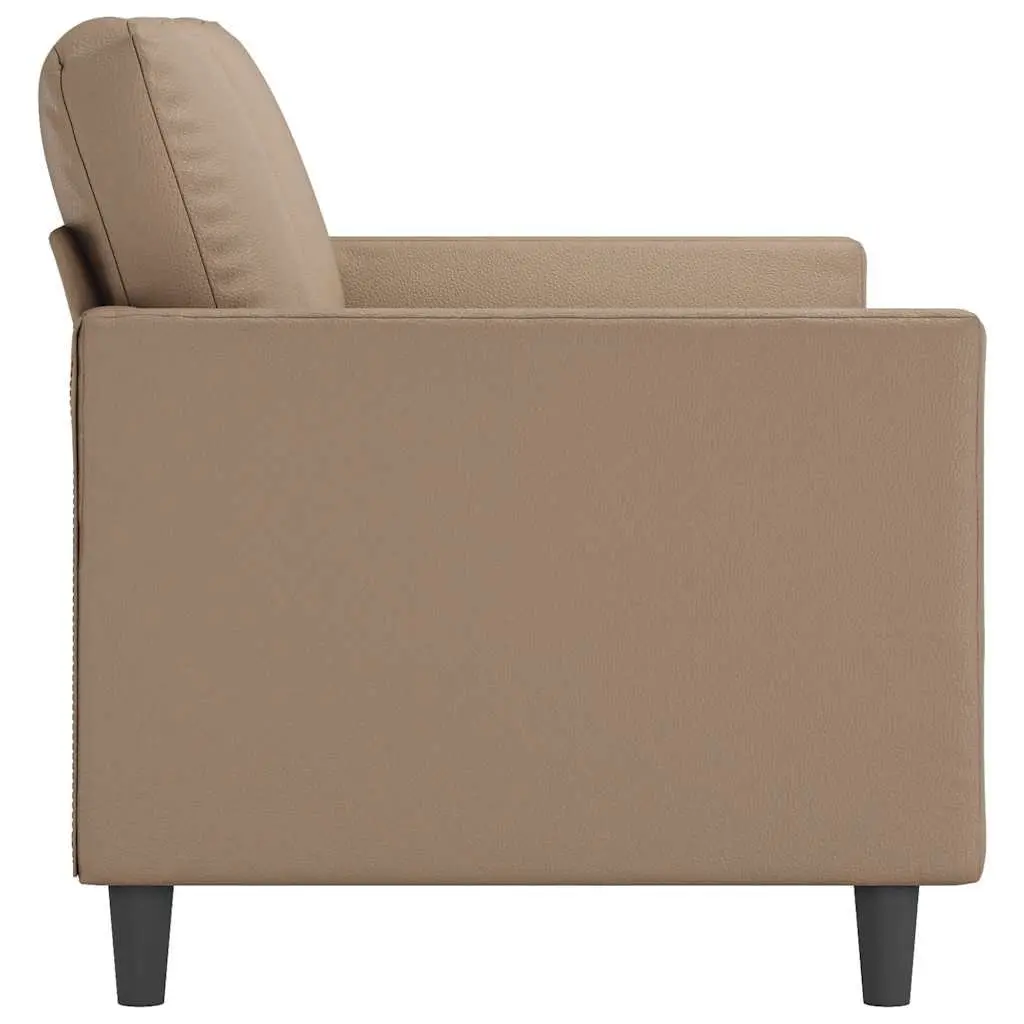 3-Seater Sofa Cappuccino Faux Leather 180cm Living Room Couch