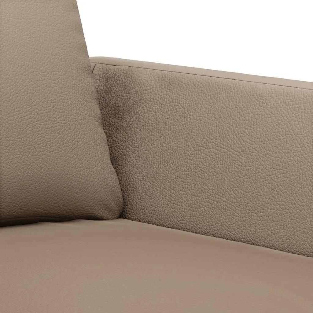 3-Seater Sofa Cappuccino Faux Leather 180cm Living Room Couch