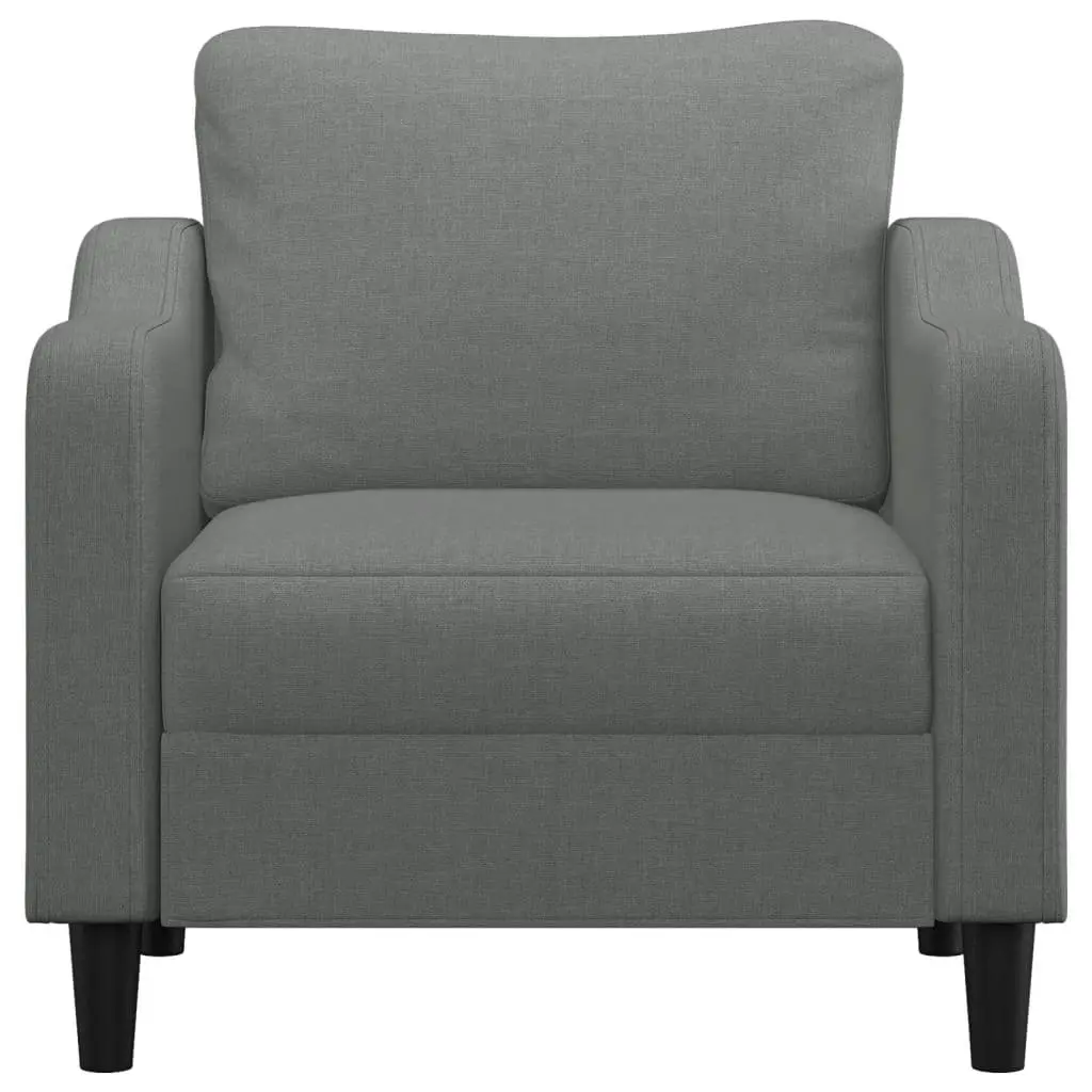 Grey Fabric Armchair 60cm Modern Single Seat Chair for Living Room Lounge