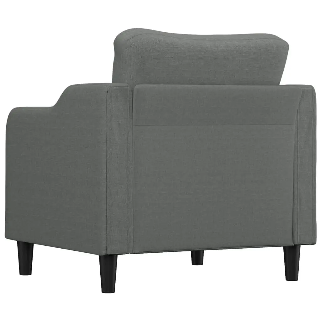 Grey Fabric Armchair 60cm Modern Single Seat Chair for Living Room Lounge