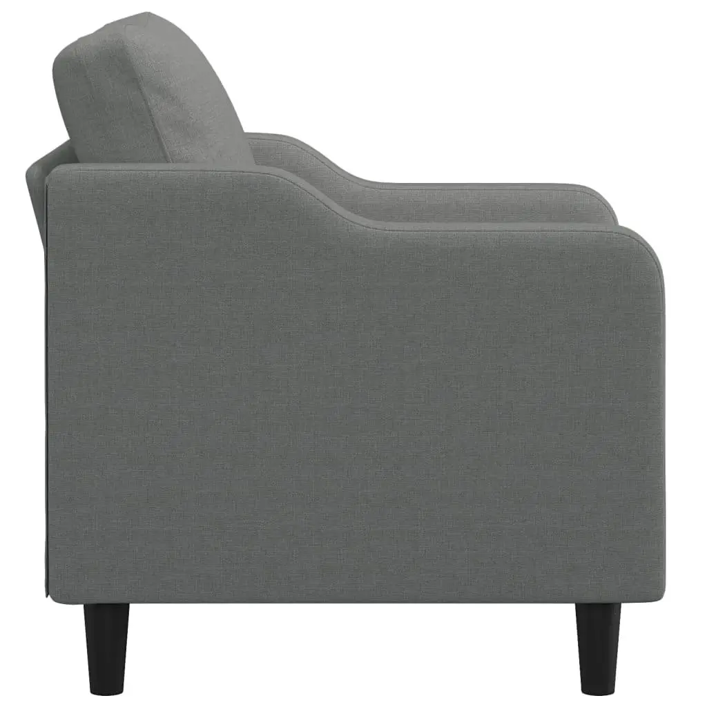 Grey Fabric Armchair 60cm Modern Single Seat Chair for Living Room Lounge