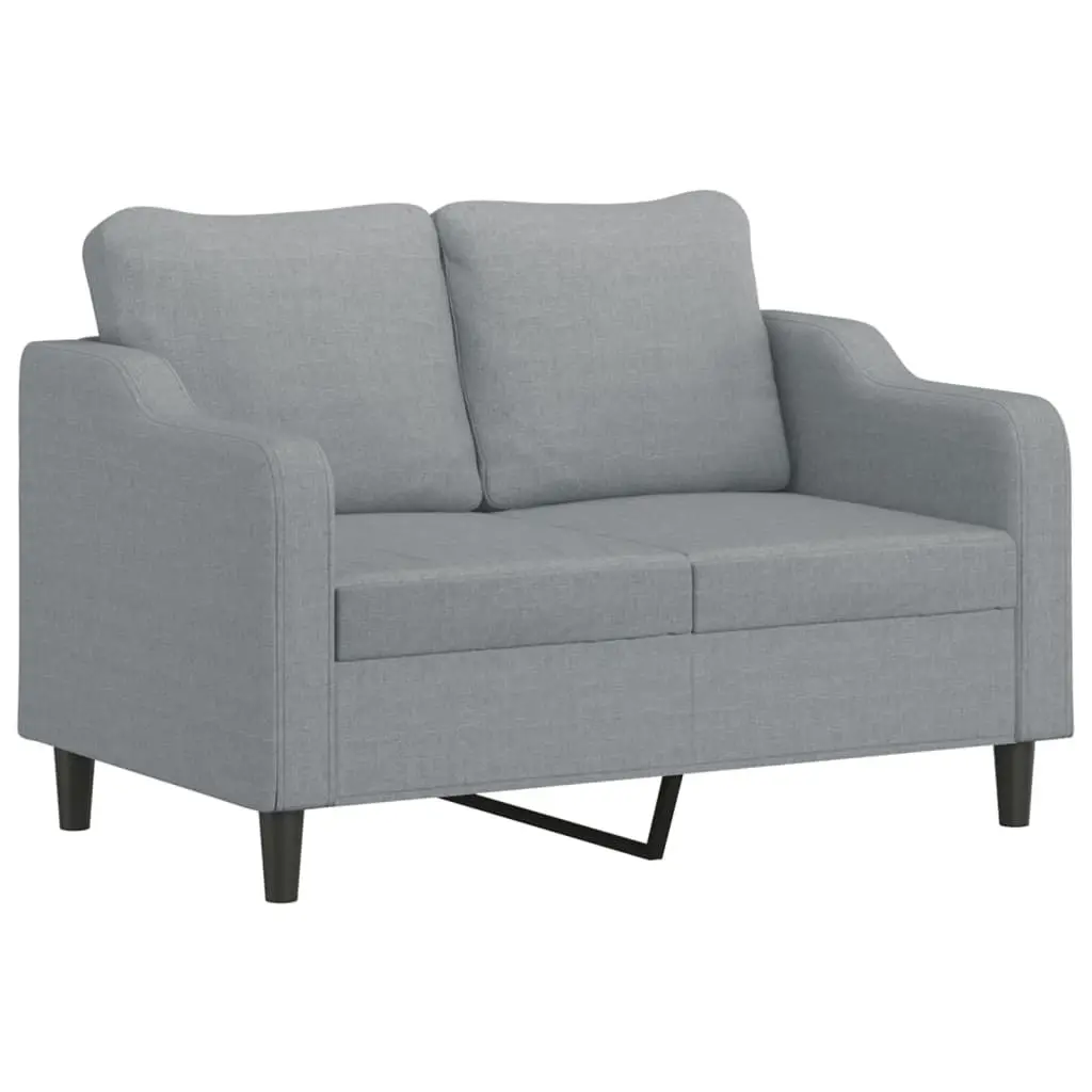 2-Seater Sofa Grey Fabric 120cm Living Room Couch Comfortable Padded Seat Modern