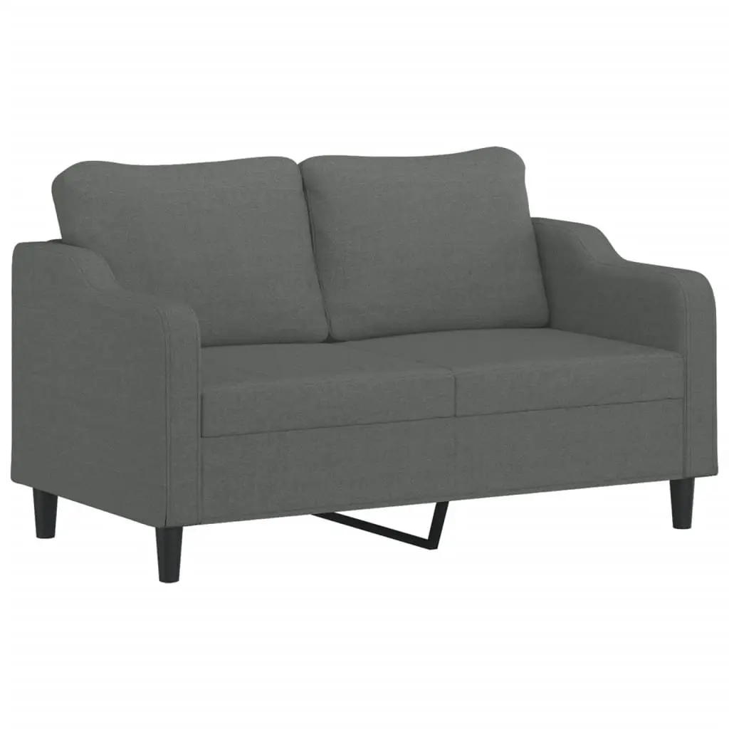 2-Seater Sofa Grey Fabric Modern 140cm