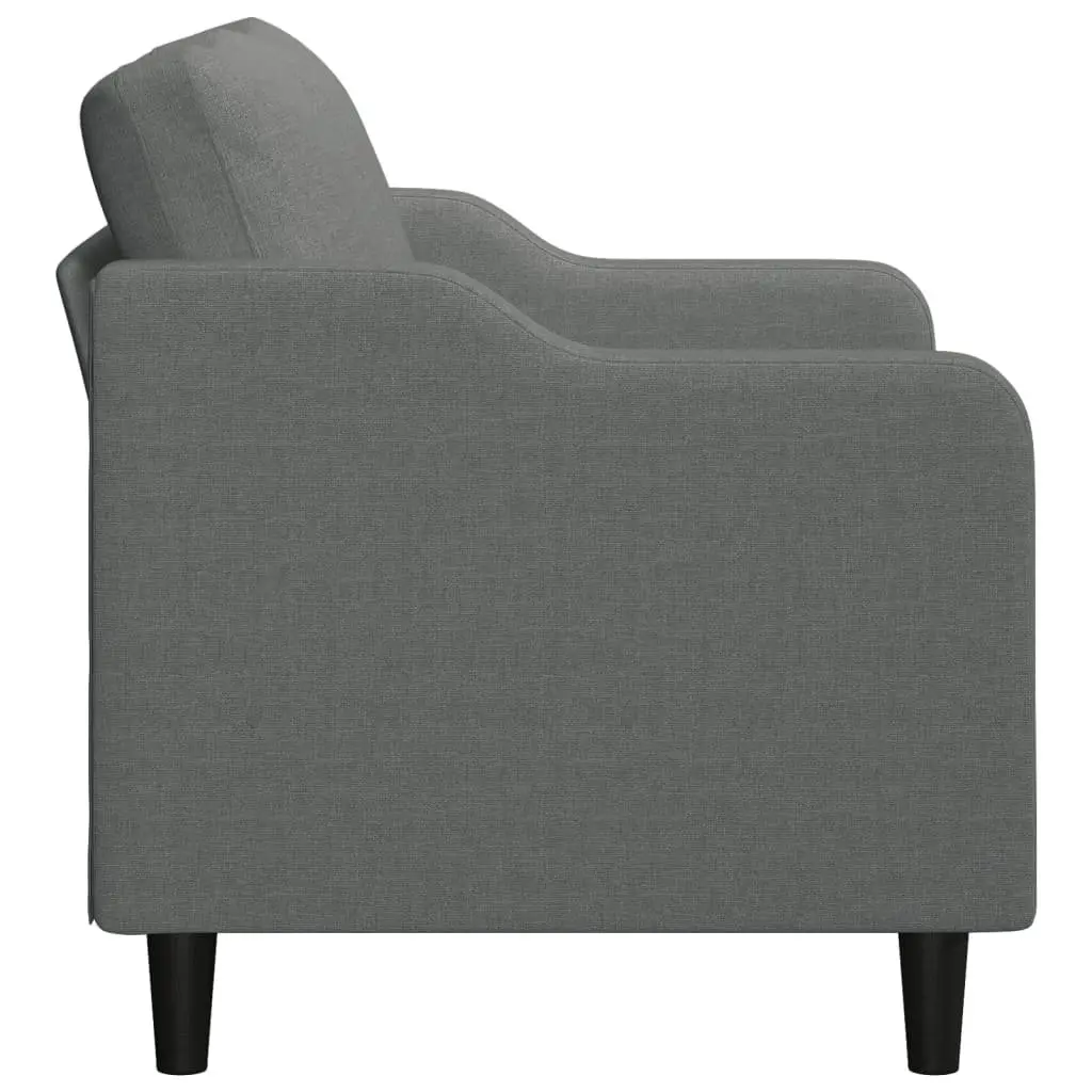 2-Seater Sofa Grey Fabric Modern 140cm