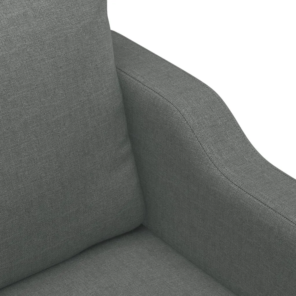 2-Seater Sofa Grey Fabric Modern 140cm