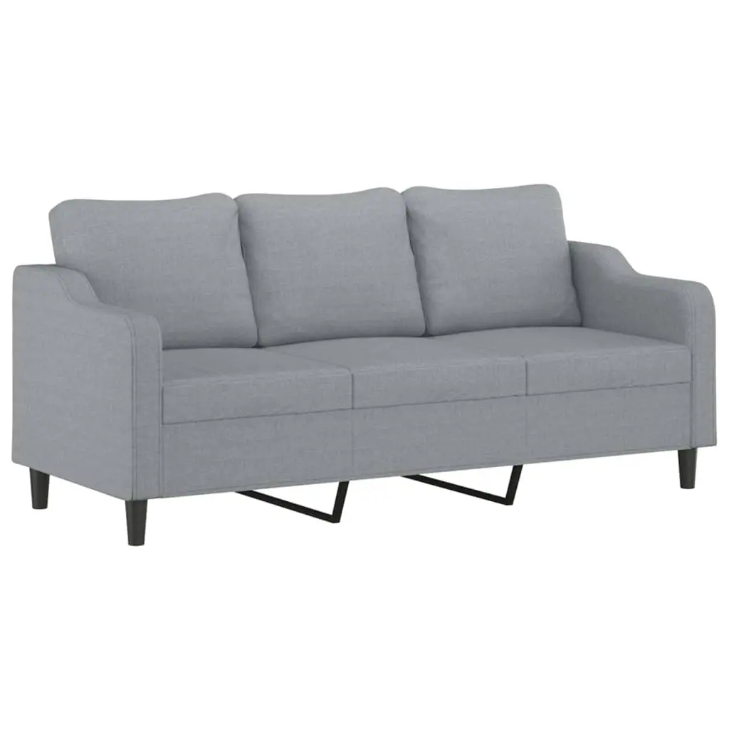 3-Seater Sofa in Light Grey Fabric