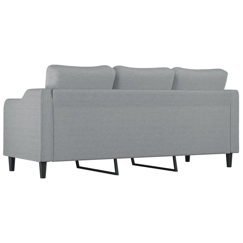 3-Seater Sofa in Light Grey Fabric