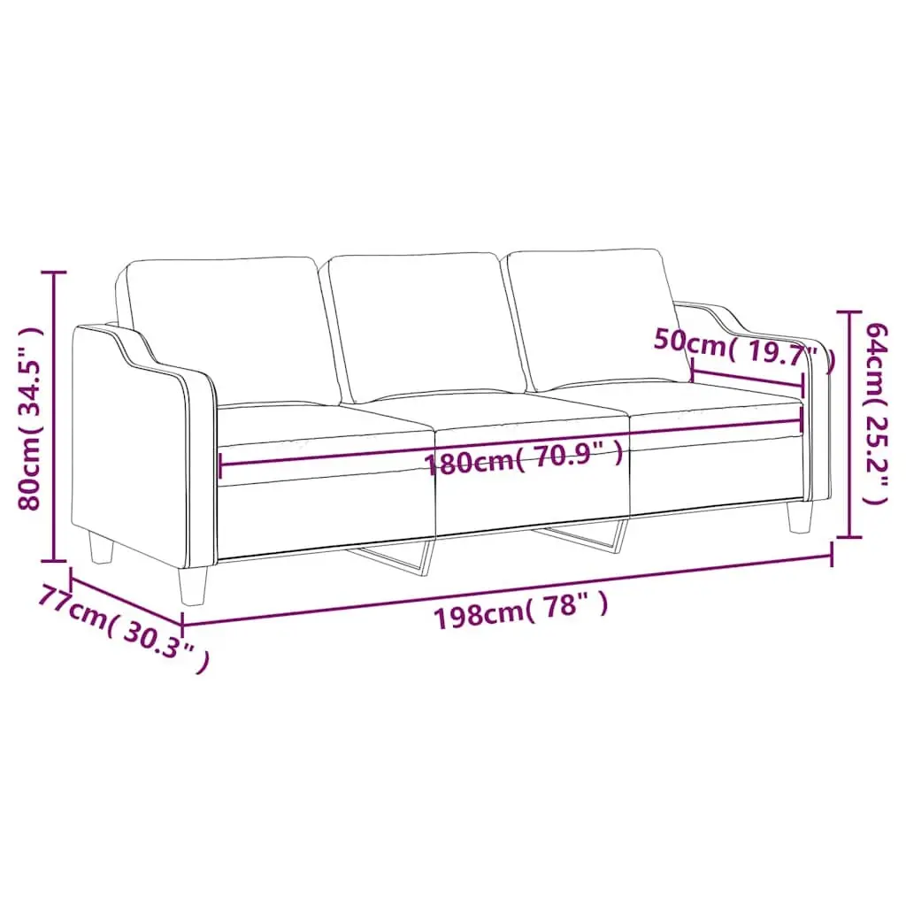 Black 3-Seater Sofa