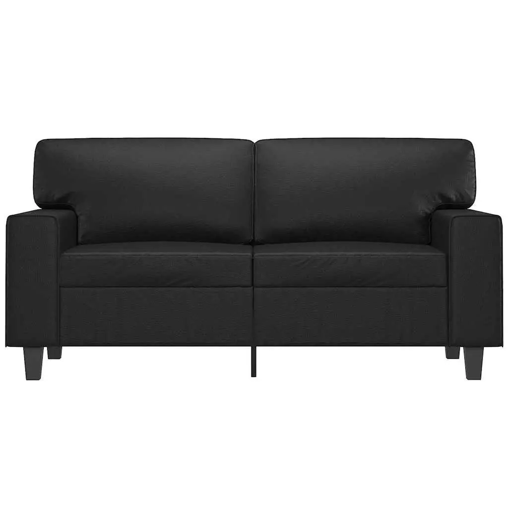 2-Seater Sofa Modern Black 120cm Faux Leather Lounge Furniture