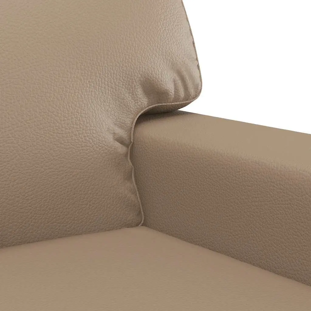 BrownFauxLeather2SeaterSofaModernLoungeCouch120cm