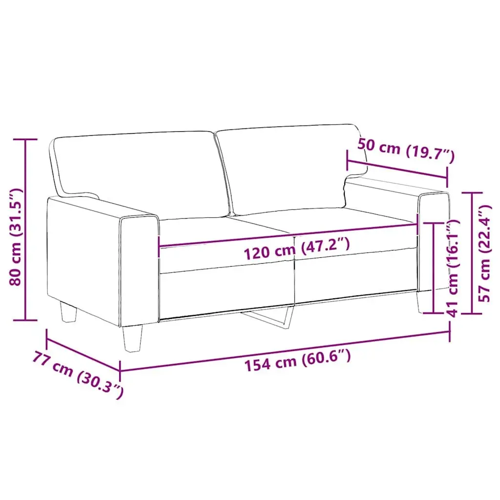 BrownFauxLeather2SeaterSofaModernLoungeCouch120cm