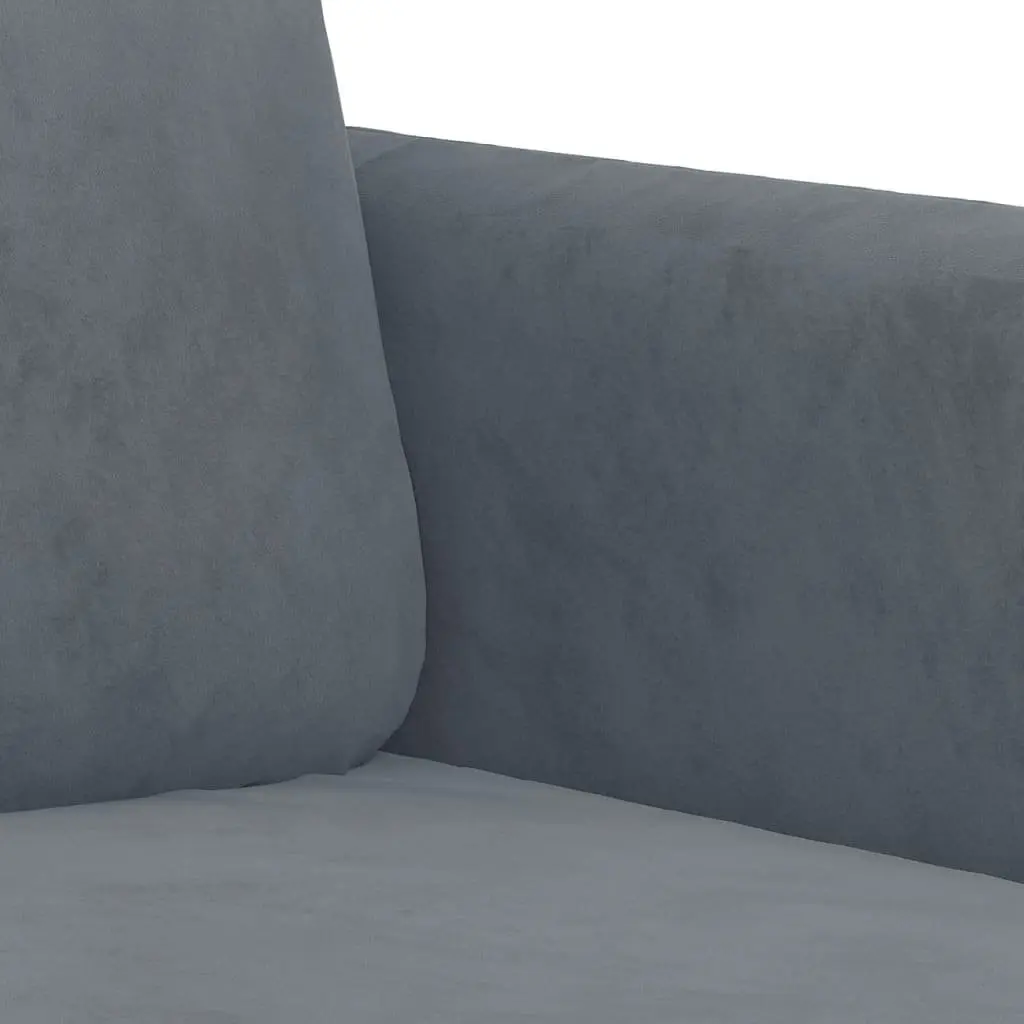 3-Seater Sofa Grey Velvet 180cm Modern Couch