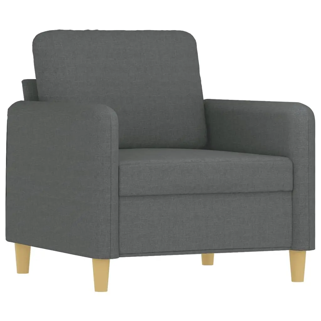 Grey Fabric Sofa Chair 60cm Wide Armchair Padded Seat Living Room Furniture