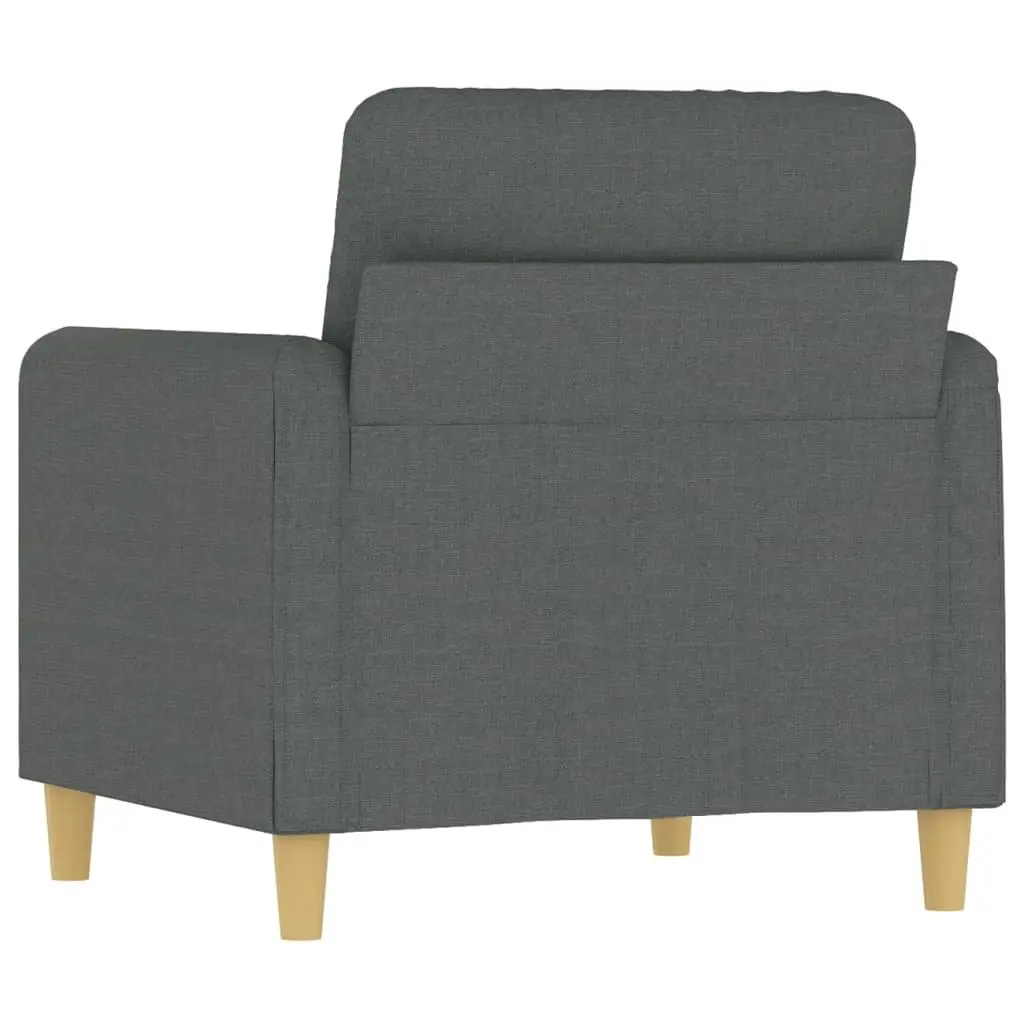 Grey Fabric Sofa Chair 60cm Wide Armchair Padded Seat Living Room Furniture