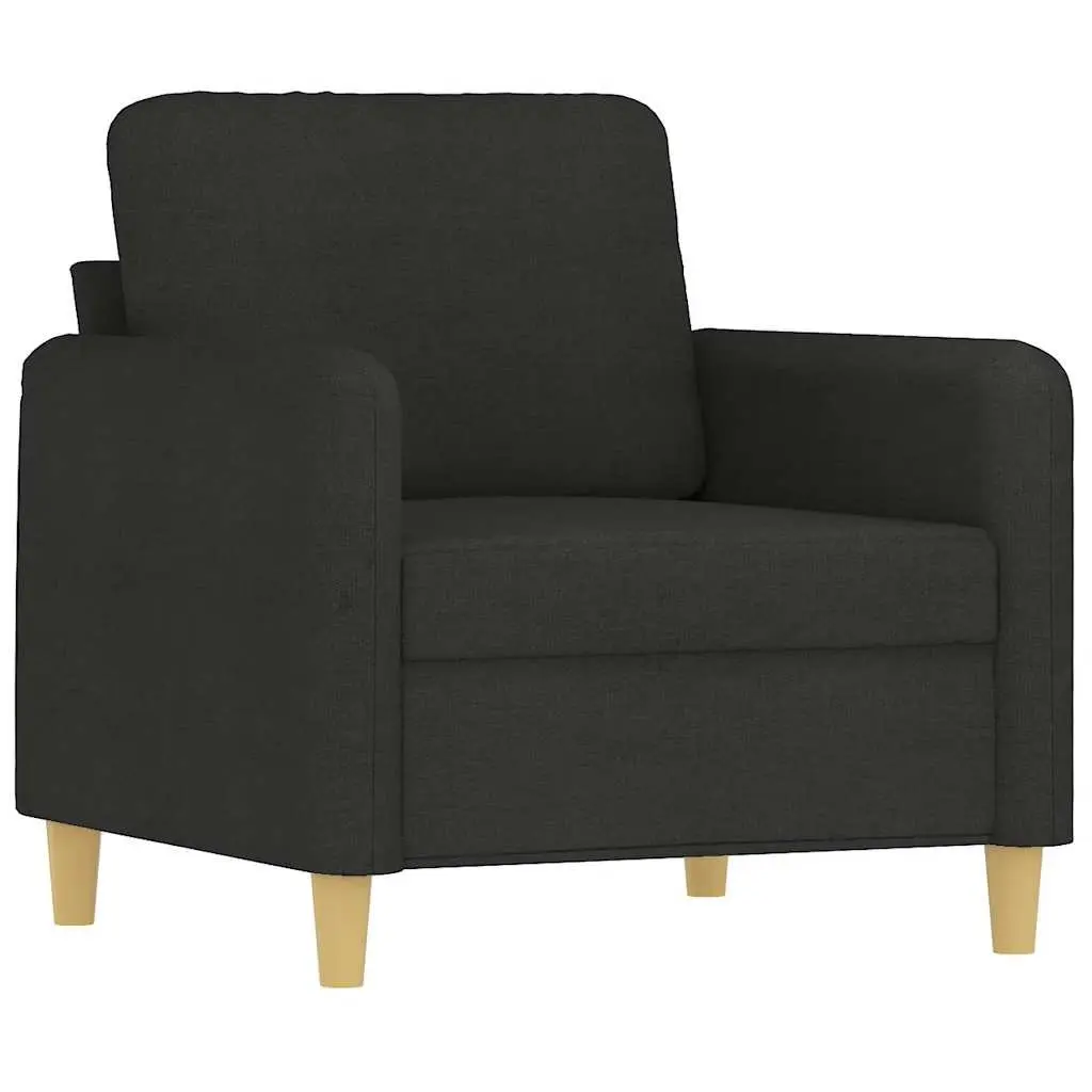 Black Fabric Sofa Chair 60cm Modern Living Room Armchair Lounge Seat