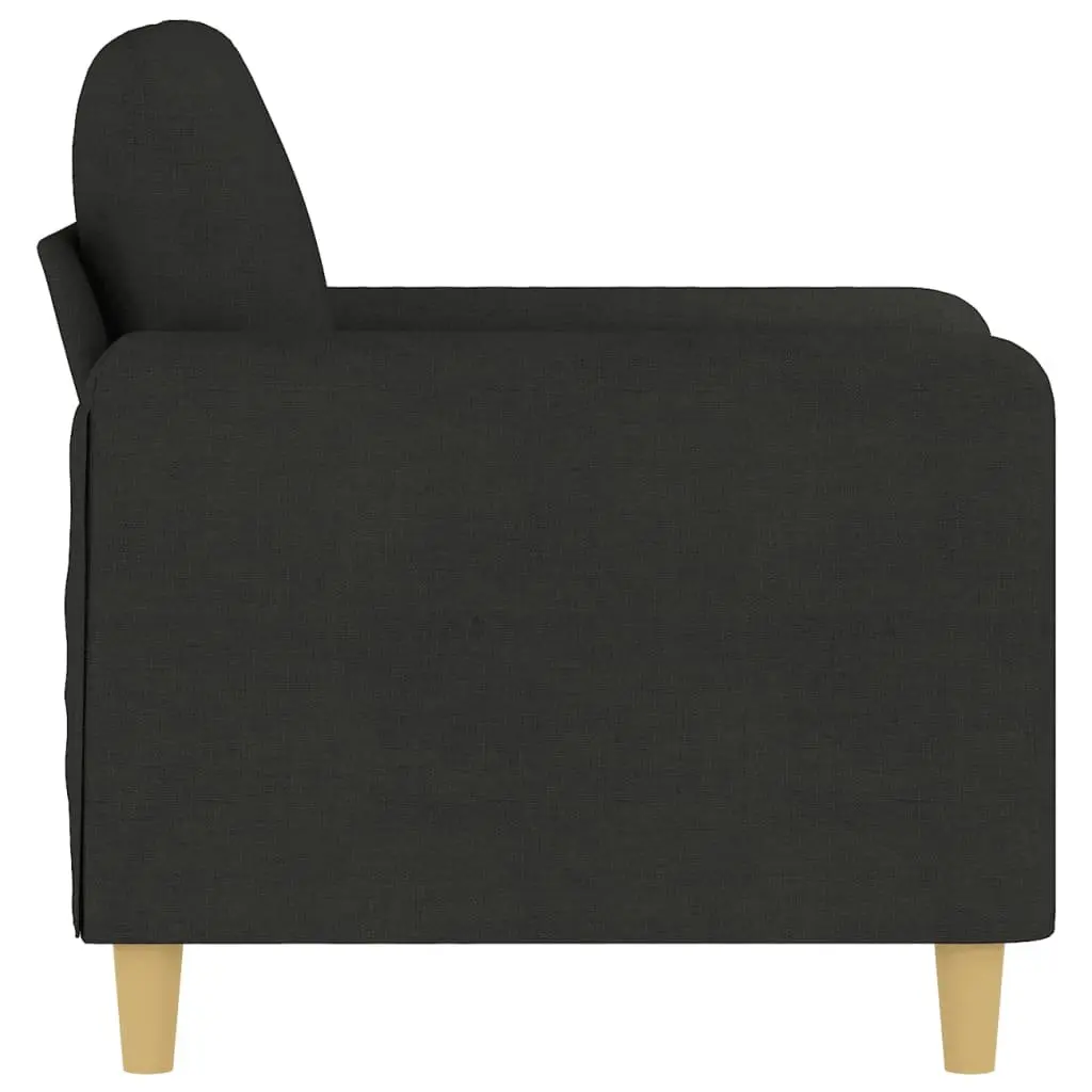 Black Fabric Sofa Chair 60cm Modern Living Room Armchair Lounge Seat