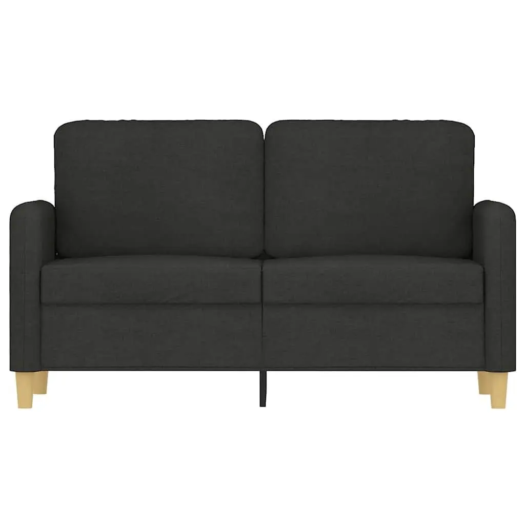 2-Seater Sofa Modern Black 120cm Fabric Couch Armrest Back Cushions