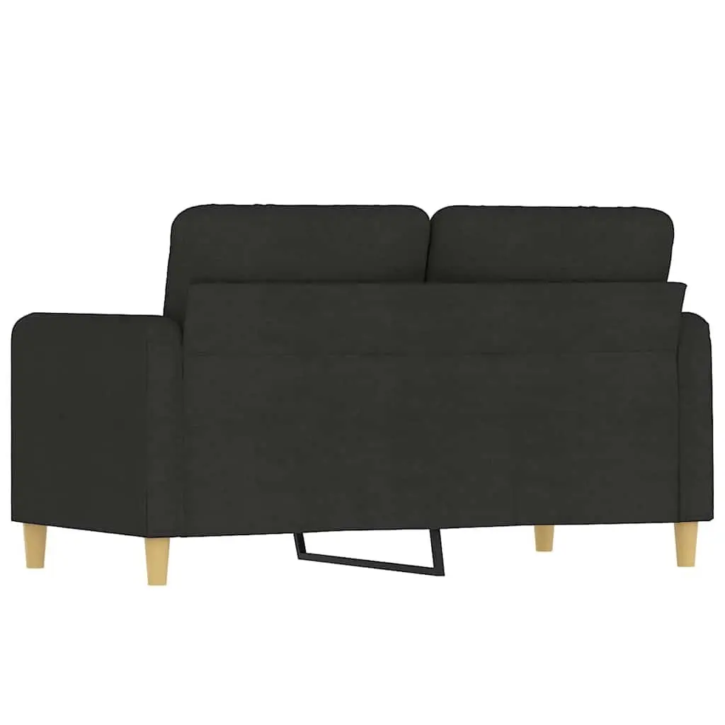 2-Seater Sofa Modern Black 120cm Fabric Couch Armrest Back Cushions