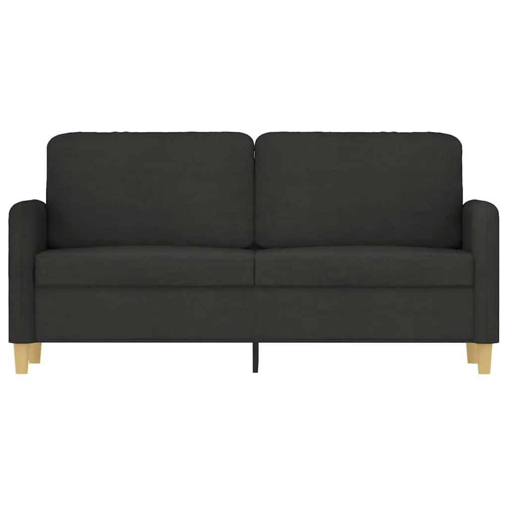 2-Seater Sofa Modern Black 140cm Fabric Upholstered Couch