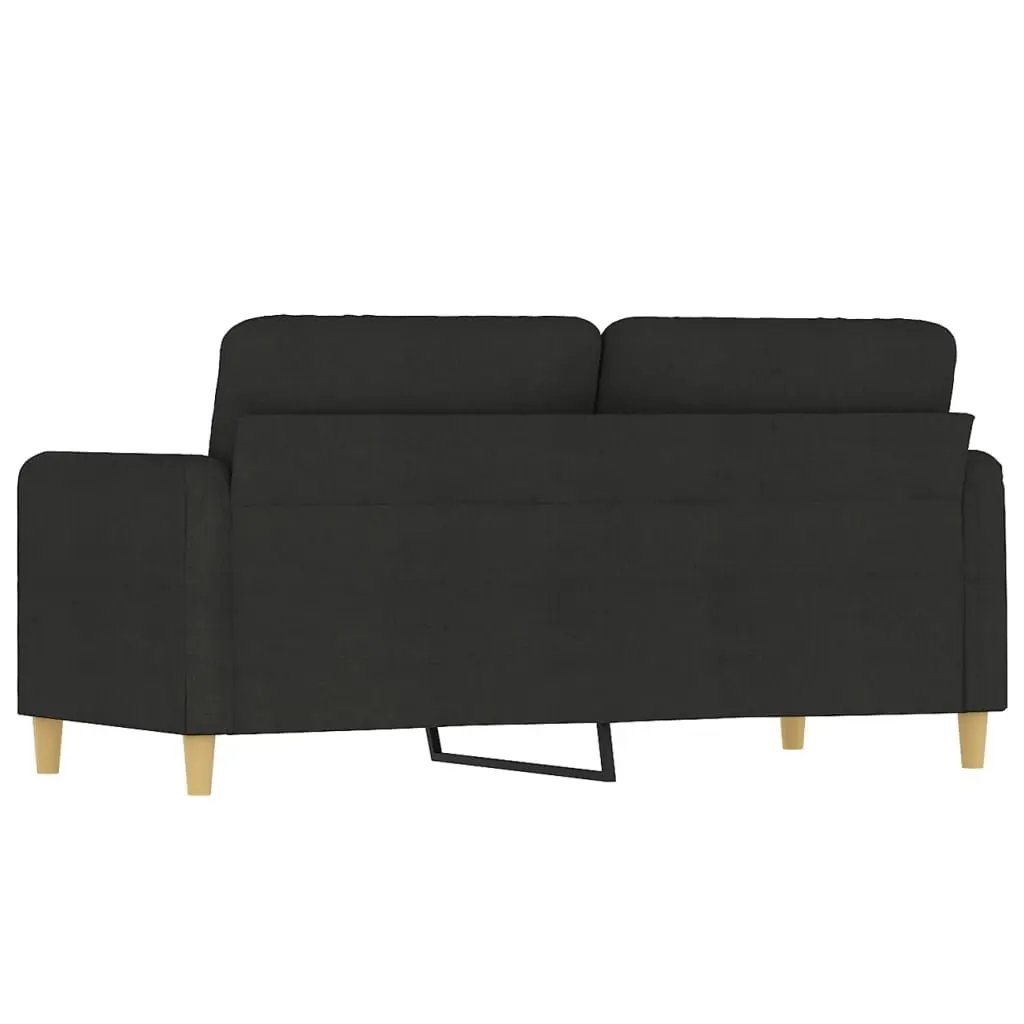 2-Seater Sofa Modern Black 140cm Fabric Upholstered Couch