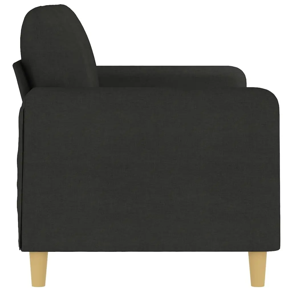 2-Seater Sofa Modern Black 140cm Fabric Upholstered Couch