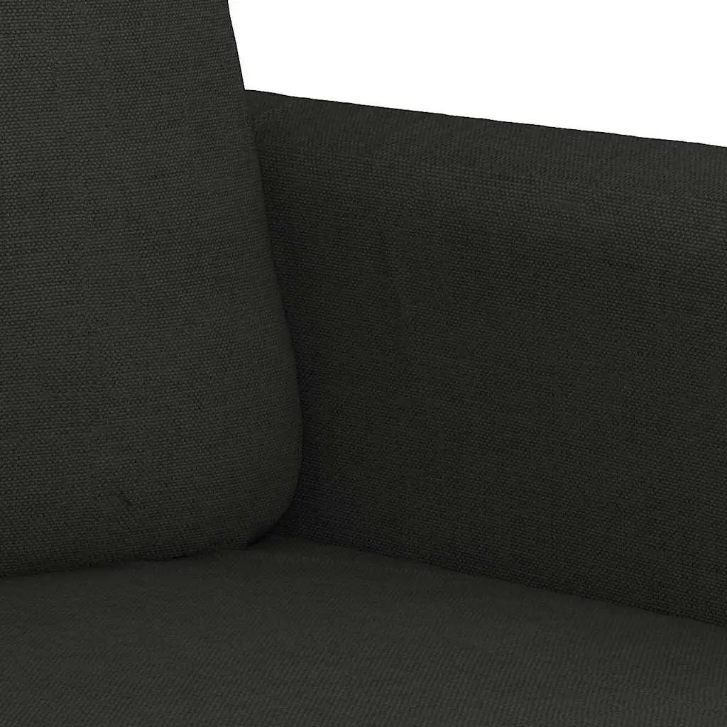 2-Seater Sofa Modern Black 140cm Fabric Upholstered Couch