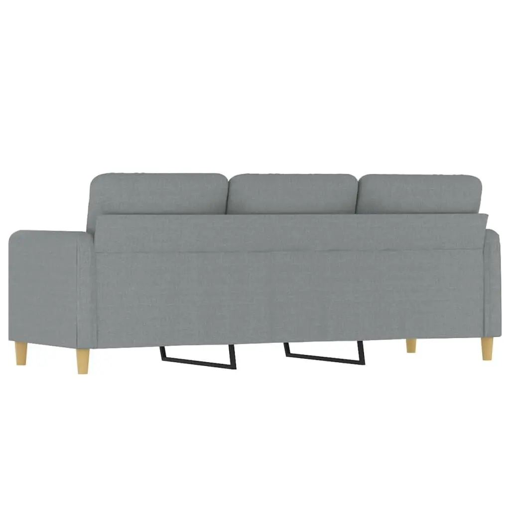 Grey Fabric Upholstered 3-Seater Sofa 180cm Modern Couch for Living Room