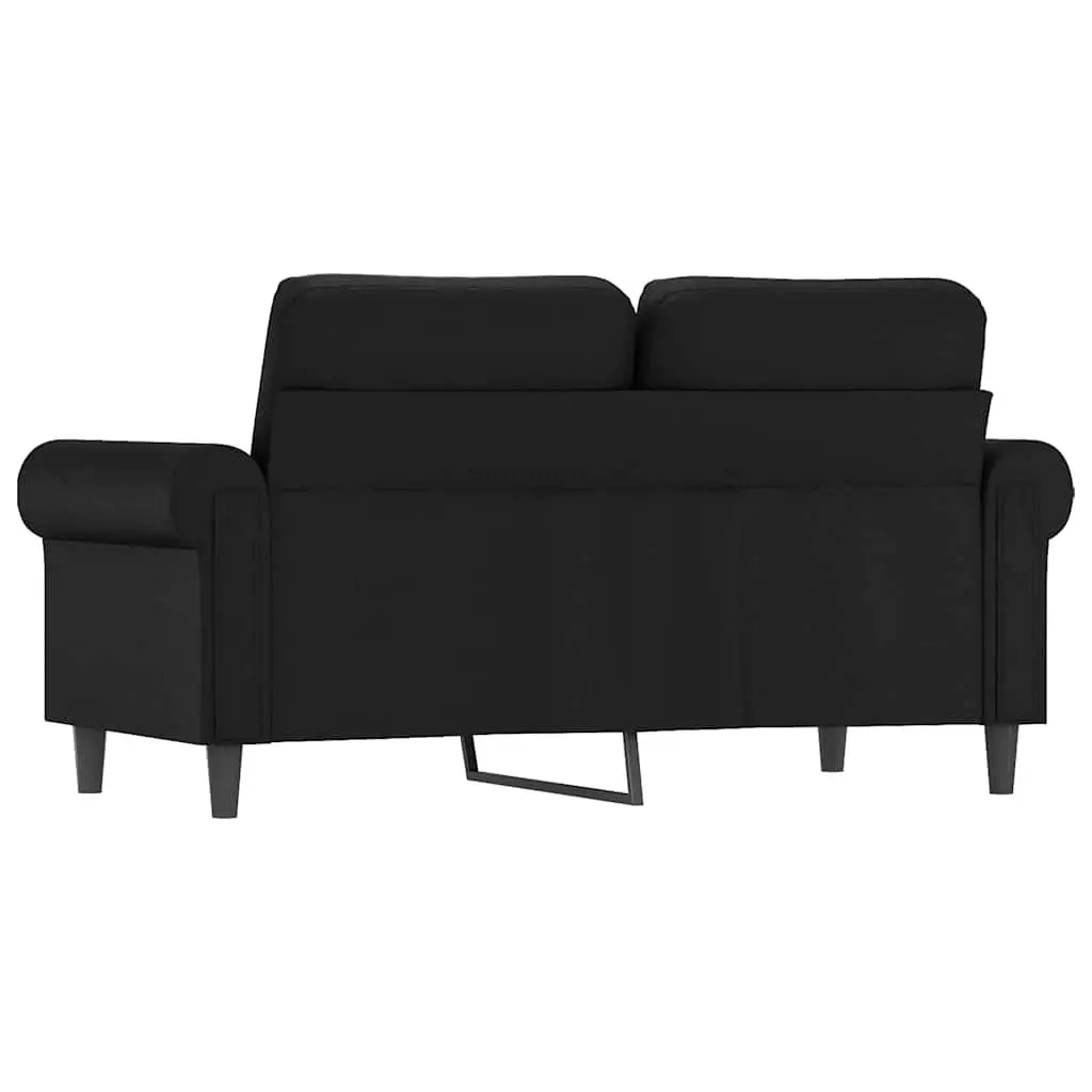 2-Seater Sofa Black Faux Leather 120cm Modern Living Room Couch