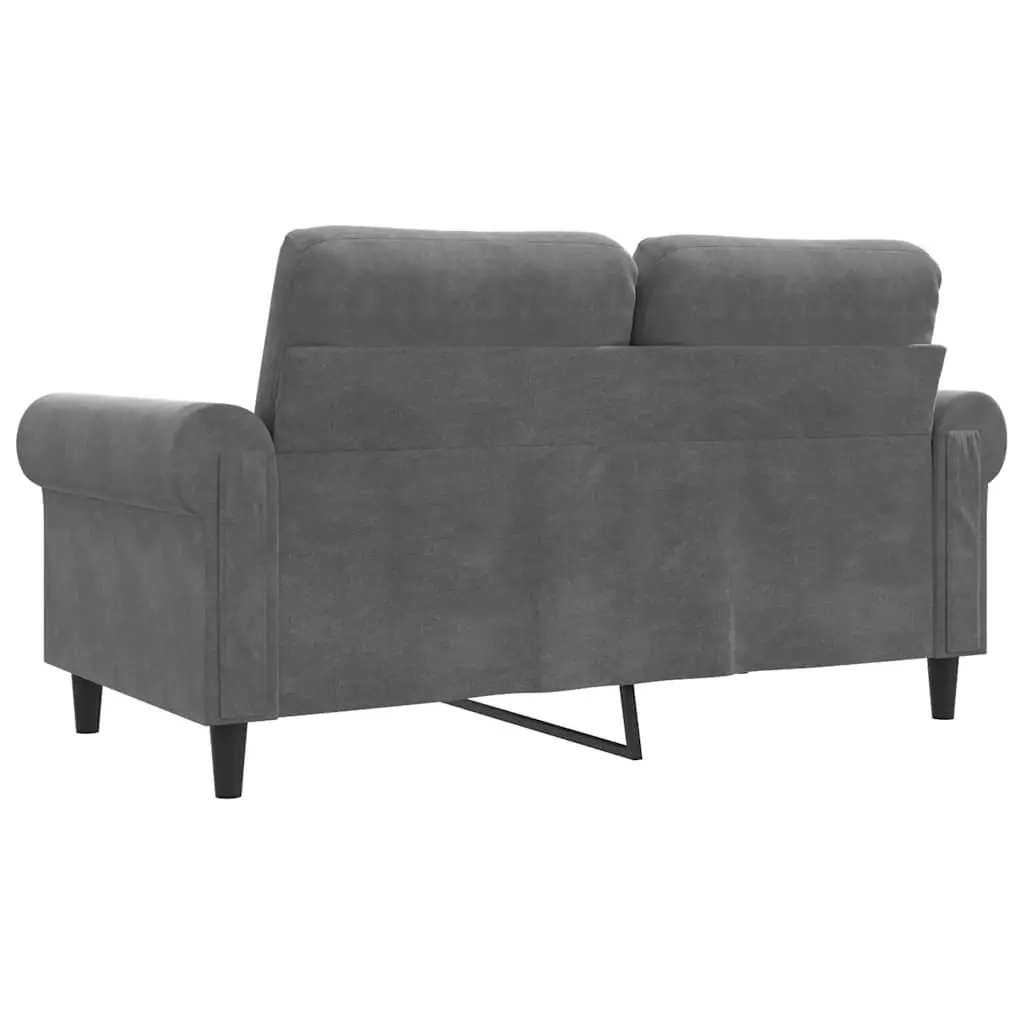 Grey Velvet Lounge Couch 120cm Modern 2-Seater Sofa
