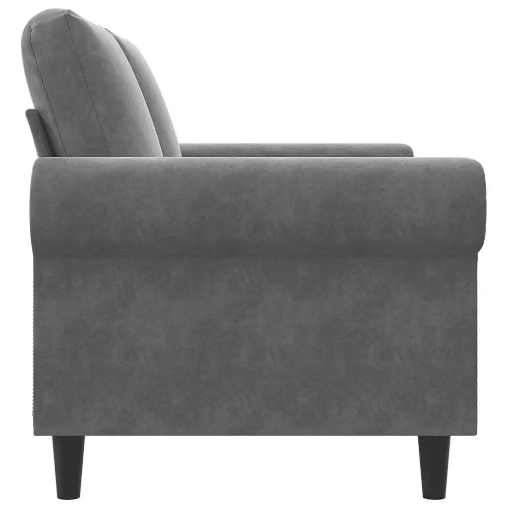 Grey Velvet Lounge Couch 120cm Modern 2-Seater Sofa