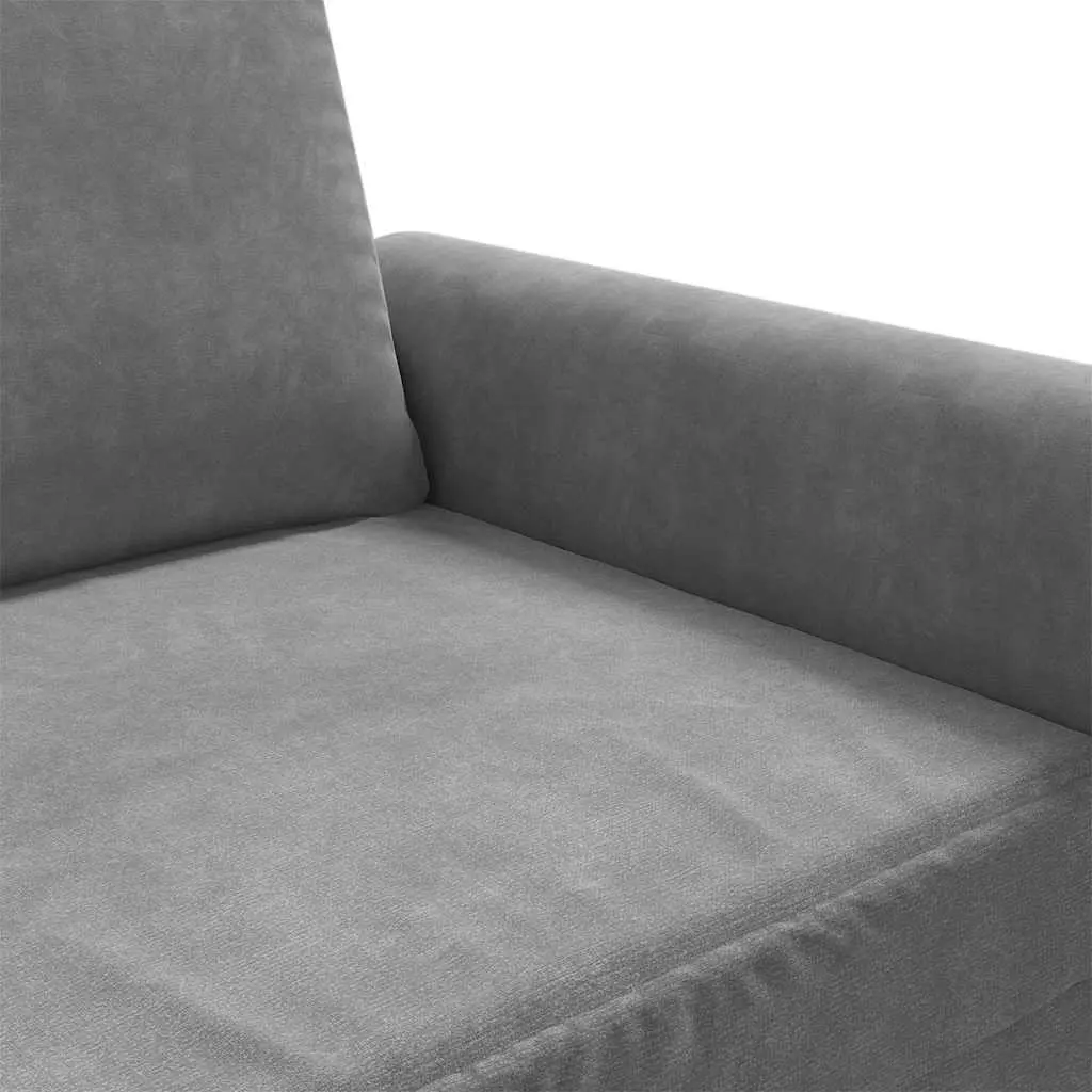 Grey Velvet Lounge Couch 120cm Modern 2-Seater Sofa