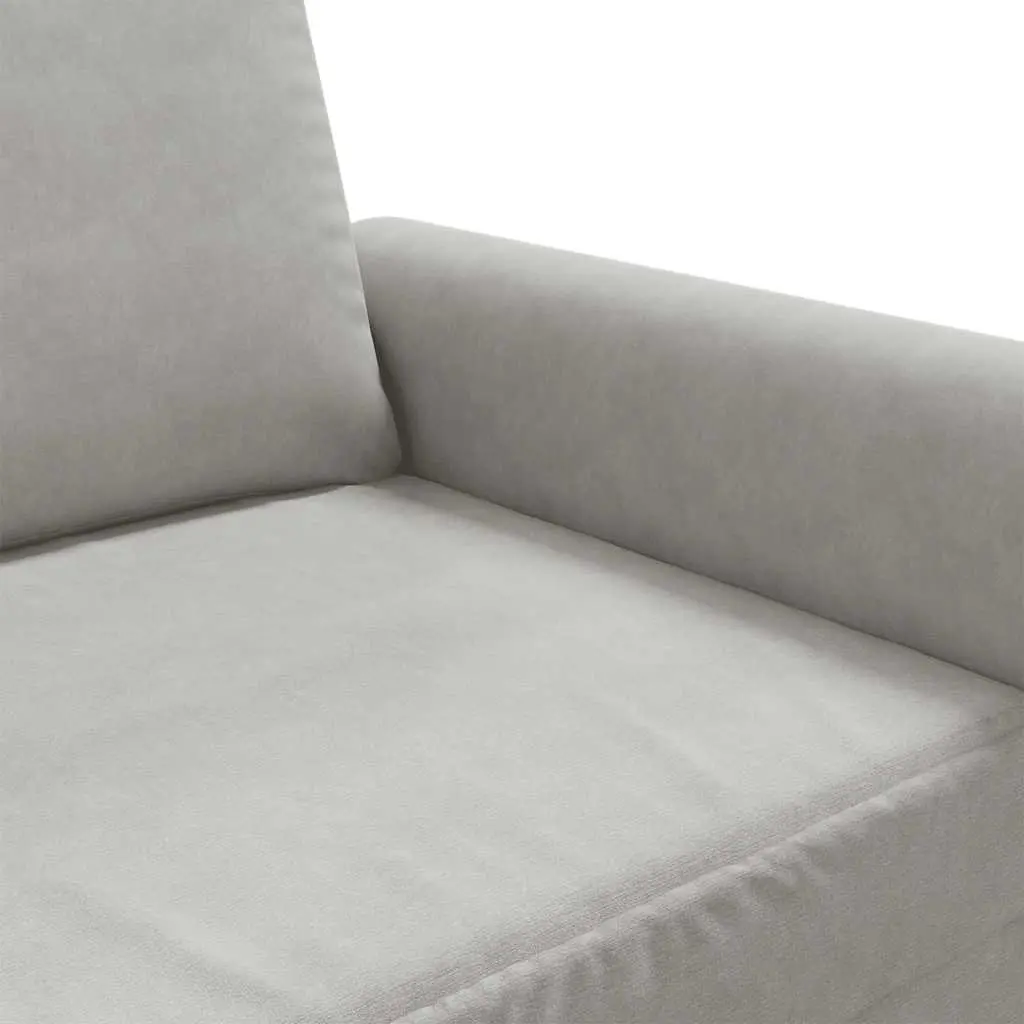 2-Seater Sofa Grey 140cm Modern Velvet Upholstered Couch